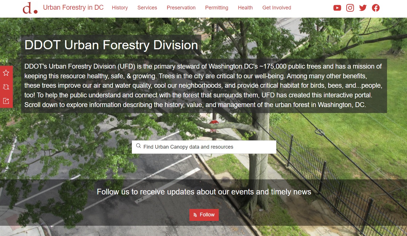 DDOT Urban Forestry Division Hub