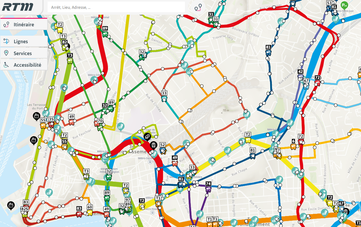 Interactive map of Marseille Metropolitan Transport