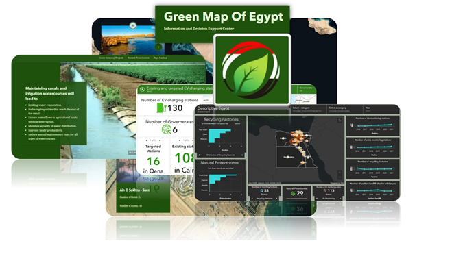 Green map of Egypt