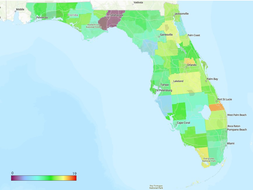 Daily High-Resolution Energy Release Component (ERC) Index, State of Florida