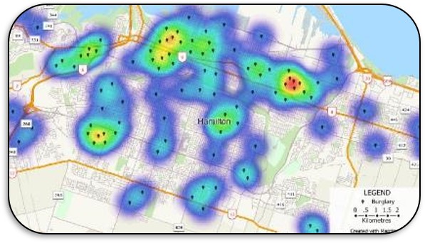 Crime analysis mapping with GIS and mitigation