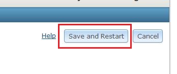 The picture of the Save & Restart button