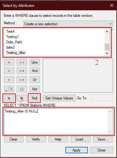 The image of the Select by Attributes window