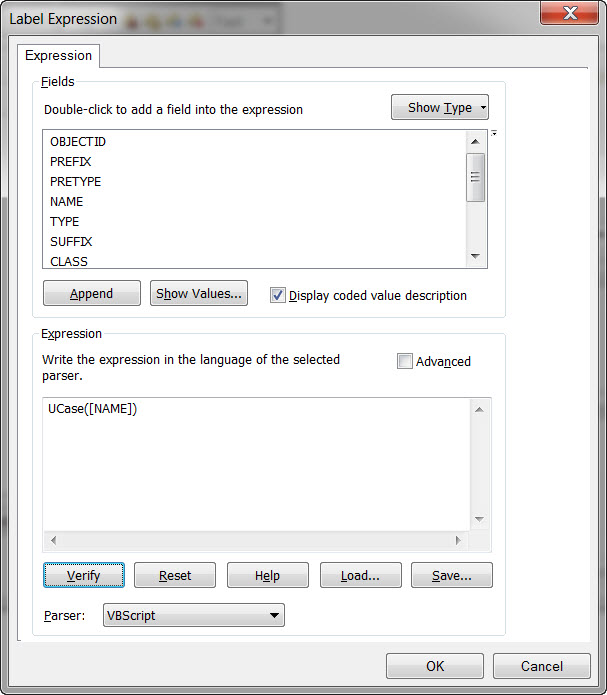 [O-Image] ArcMap Label Expression dialog box