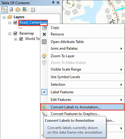 Image showing the Convert Labels to Annotation option