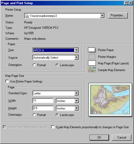 [O-Image] ArcMap 9.x and above Page and Print Setup large page size