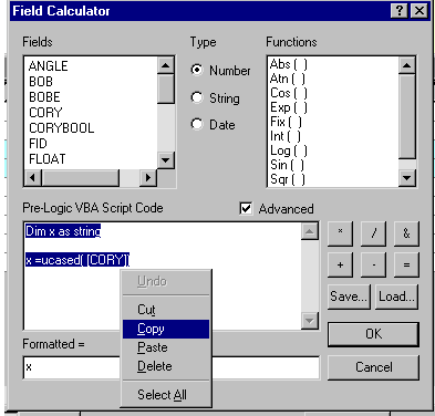 [O-Image] Field Calculator - Copy code