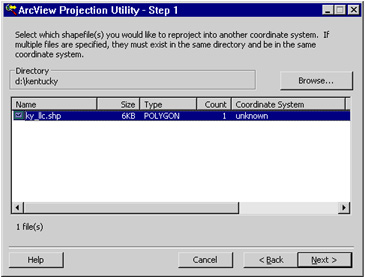 [O-Image] Projection Utility - Step1 dialog box