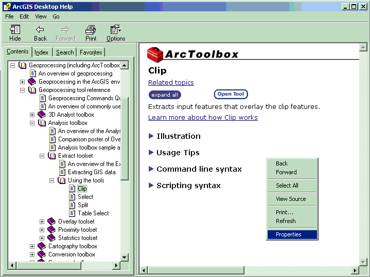 [O-Image] Desktop Help System context menu Properties option