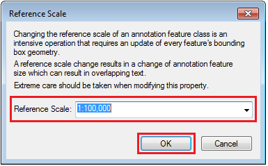 The Reference Scale dialog box