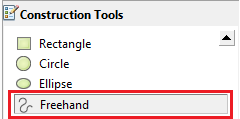 Select the Freehand option in Construction Tools.