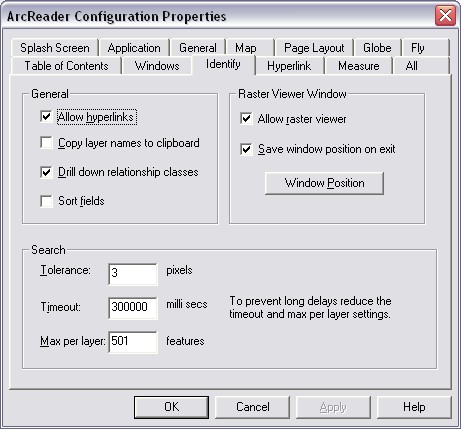 [O-Image] ArcReader Configuration Properties - Identify tab