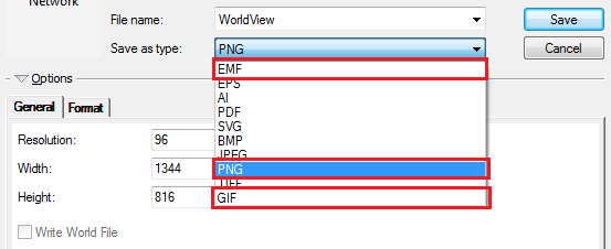 Select either the PNG, GIF, or EMF file format.