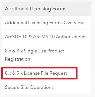 Image of the additional licensing forms section