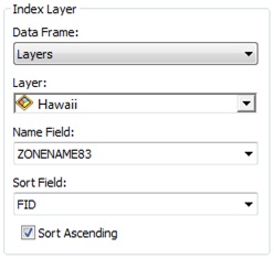The Index Layer section displaying the Name Field.