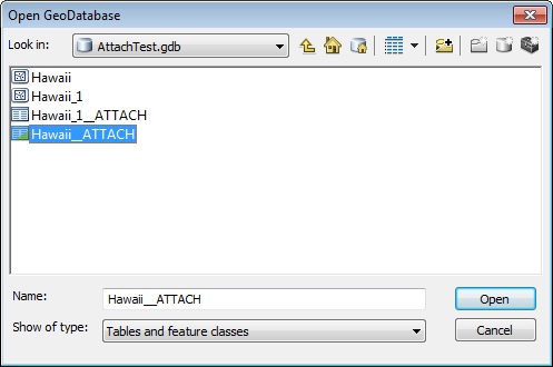 Image showing the ATTACH table