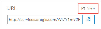 Click View to open the ArcGIS REST Directory page.