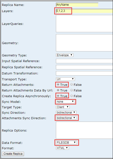 Parameters required for a larger dataset.