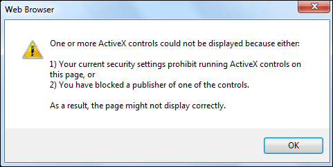 ActiveX error message