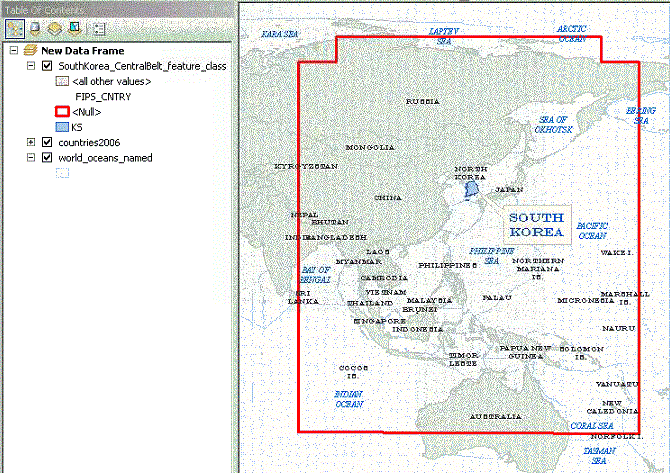 [O-Image] Example of the extent for a feature class in a PCS from a geodatabase