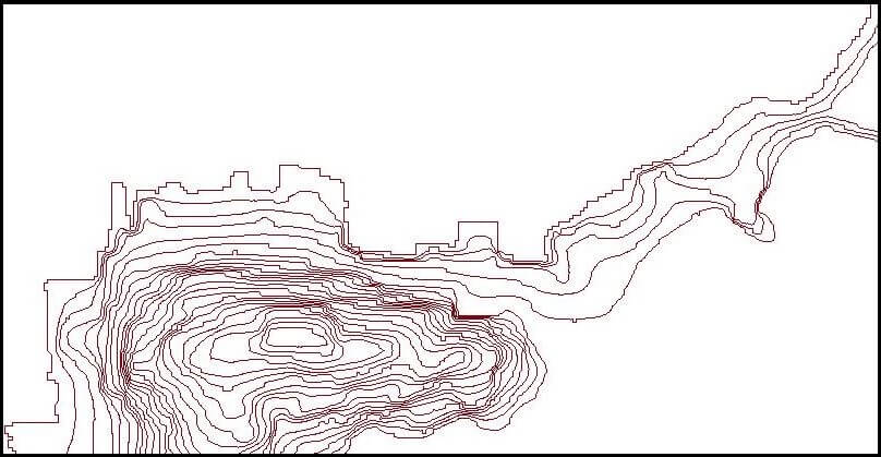 Contour lines in vector