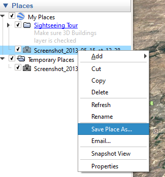 The image of save file in Google Earth Pro.