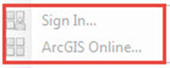 The Sign In and ArcGIS Online options inactive in ArcMap