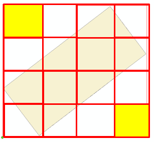 Image showing diagonal data and a grid, displaying where data would not publish.