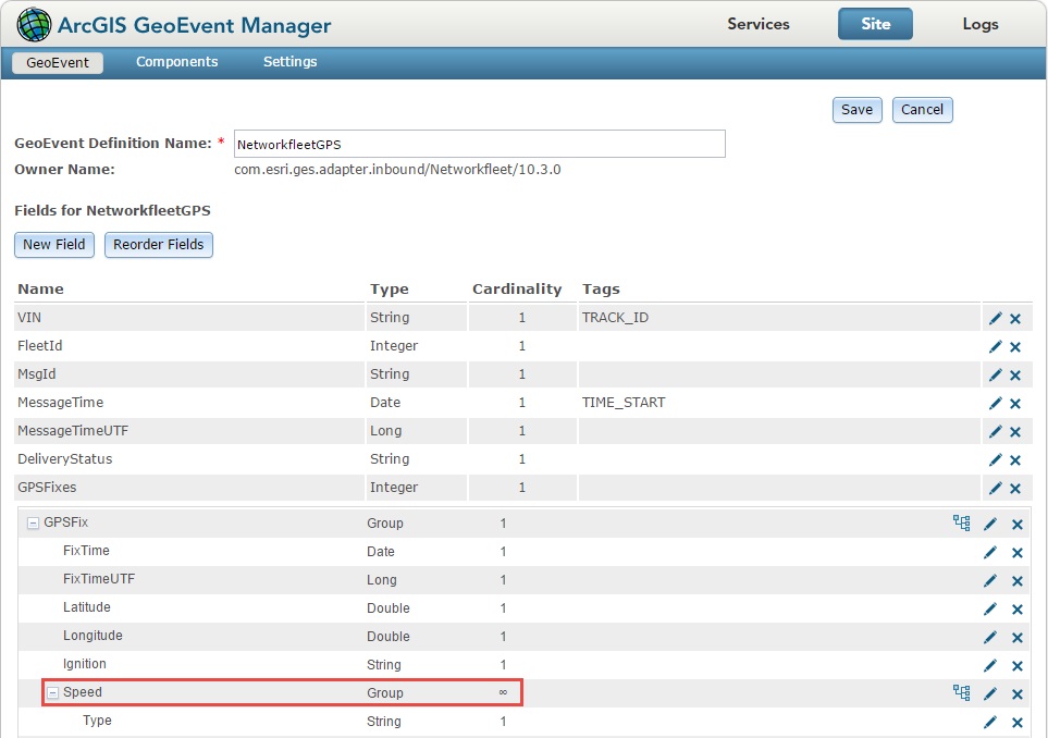 Image of the ArcGIS GeoEvent Manager