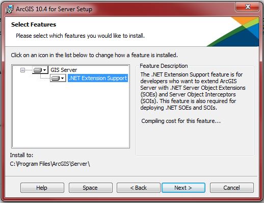 This is the photo of the installation setup of ArcGIS for Server