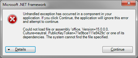 Error message which prompts when running X-Ray for ArcGIS