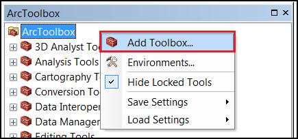 Adding a toolbox in ArcToolbox.
