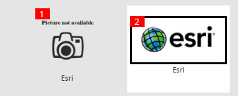 Image comparing results of a bad and good URL. The bad URL results in a "Picture not available" error message with a camera icon.
