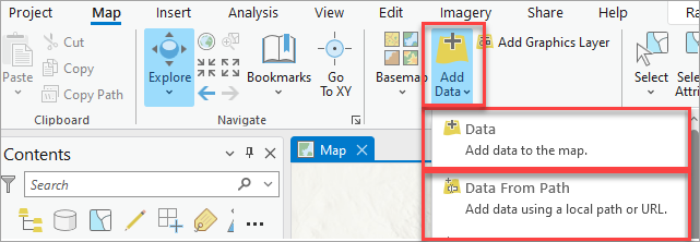 The Add Data button in ArcGIS Pro.