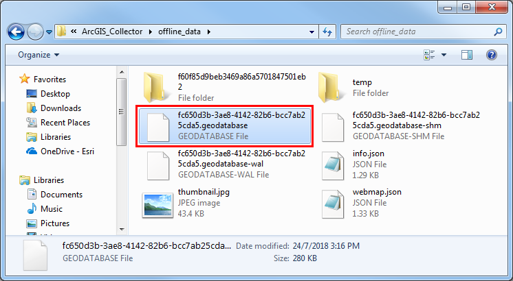 An image of the Offline Data folder contents.