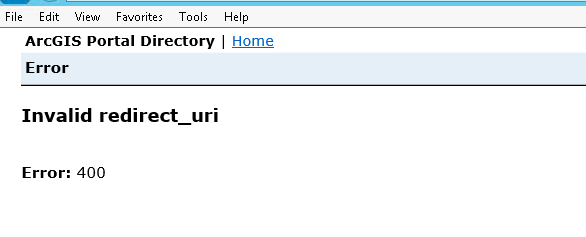Picture of the invalid uri error page