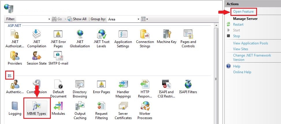 Image of the IIS Manager window