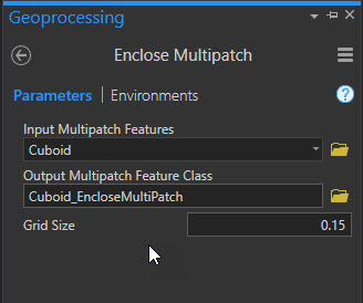 Insert and run each multipatch into the Enclose Multipatch tool.
