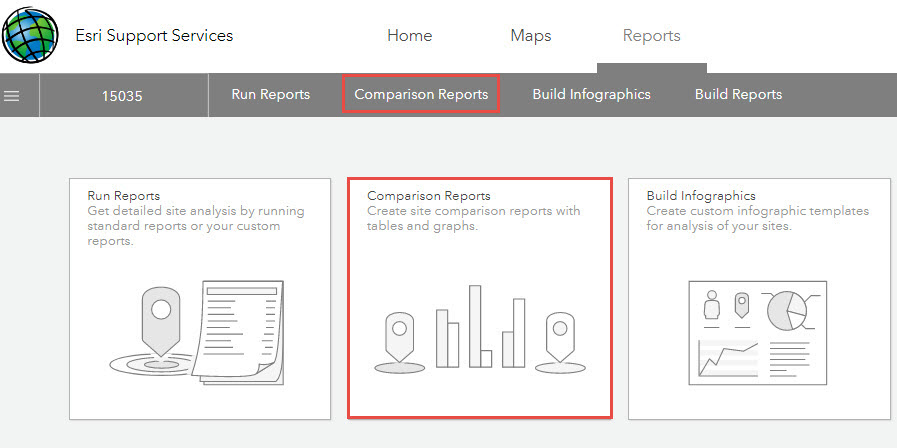 Image of the Comparison Reports tab and icon