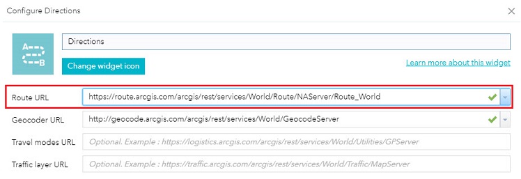 Image of the routing service URL