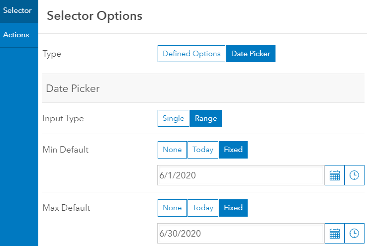 Configuring the Selector Options in the Selector tab