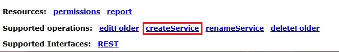 Image of createService link.