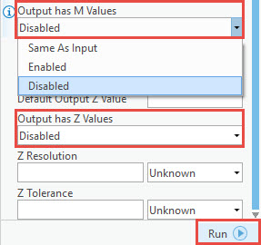 Z and M values disabled