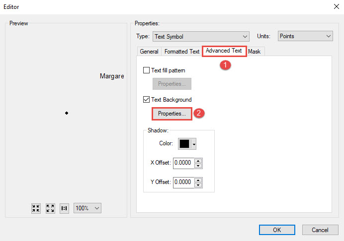 The picture shows the Editor dialog box