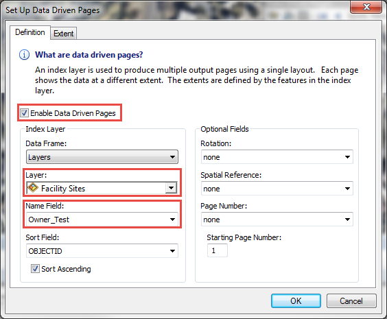 Set up data driven pages index layer.