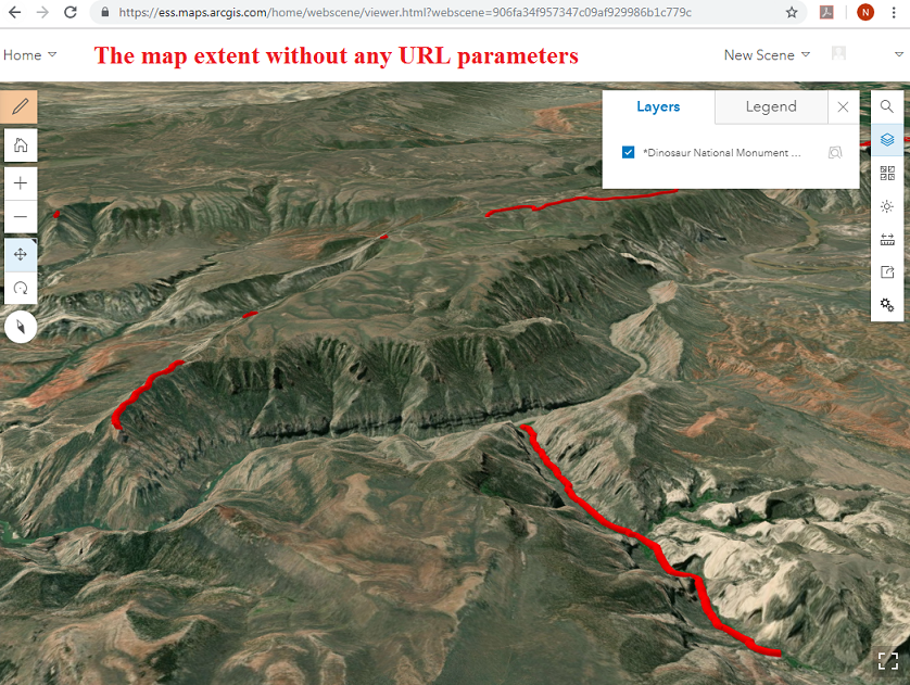 The map extent without any URL parameters.