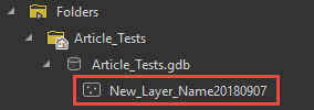 The output layer named New_Layer_Name20180907 in the geodatabase folder.
