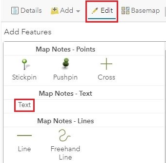 This is the Map Notes - Text option.