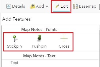 This is the Map Notes - Points option.