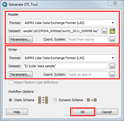 An image of the Generate ETL Tool dialog box.